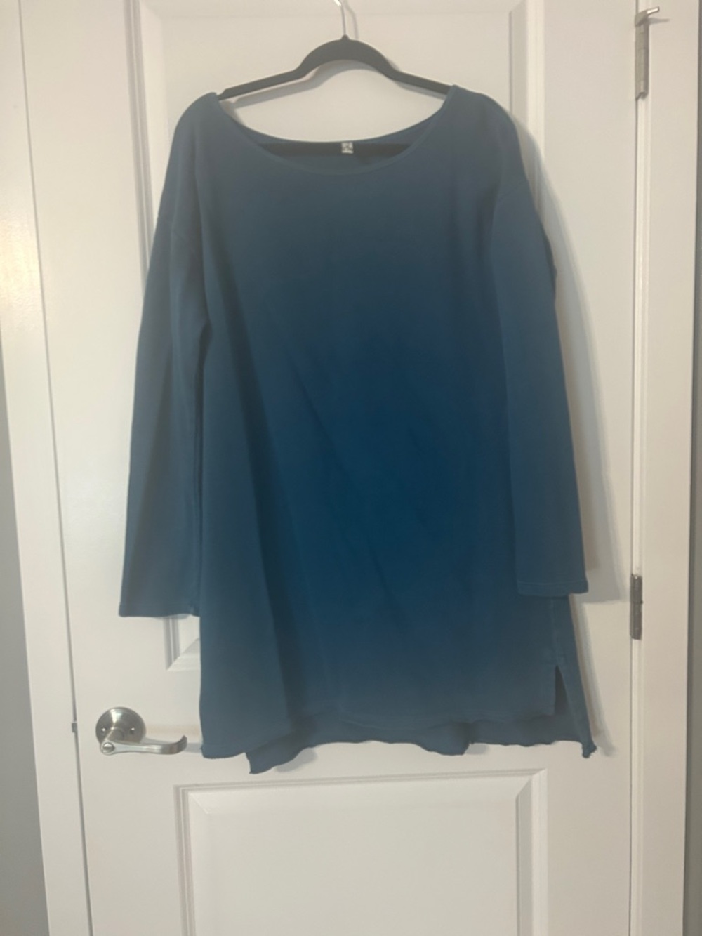 Women's Teal Long Sleeve Tunic Dress